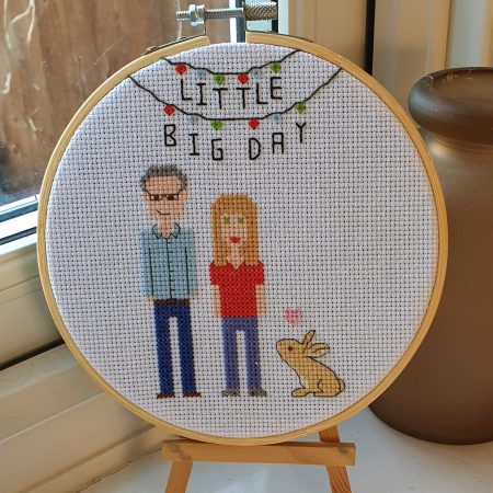 Custom Made To Order Personalised Cross Stitch Hoop Art