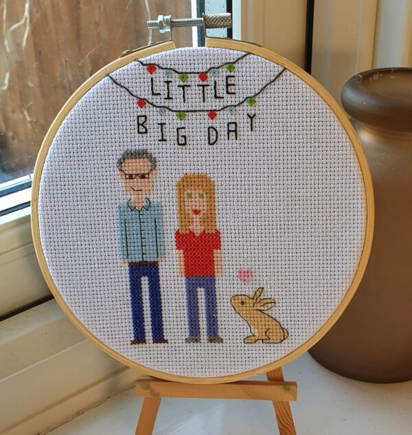 Custom Made To Order Personalised Cross Stitch Hoop Art