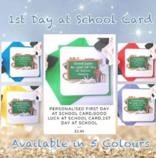 Personalised First Day at School Card,Good luck at school card,1st day at School