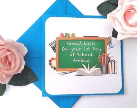 Personalised First Day at School Card,Good luck at school card,1st day at School