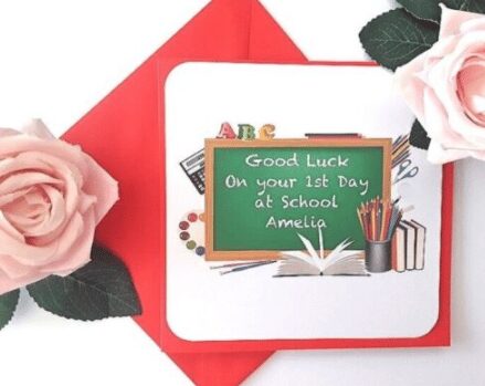 Personalised First Day at School Card,Good luck at school card,1st day at School