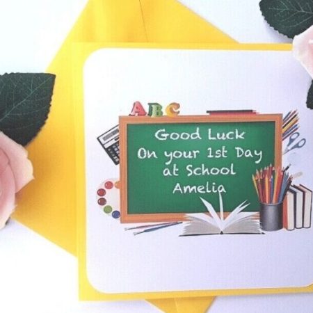 Personalised First Day at School Card,Good luck at school card,1st day at School