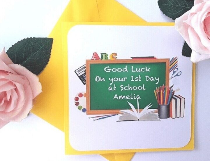 Personalised First Day at School Card,Good luck at school card,1st day at School