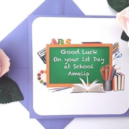 Personalised First Day at School Card,Good luck at school card,1st day at School