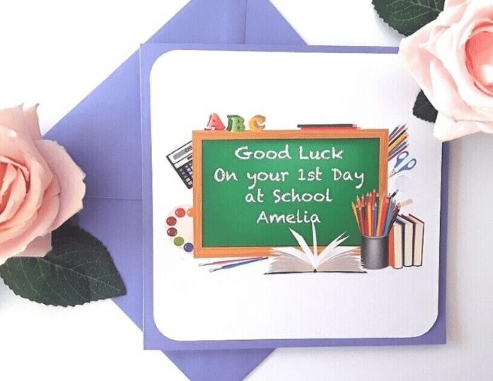 Personalised First Day at School Card,Good luck at school card,1st day at School