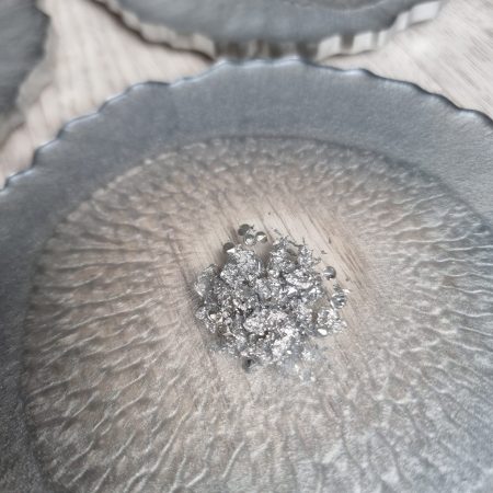 Silver set of 4 unique resin drinks coasters