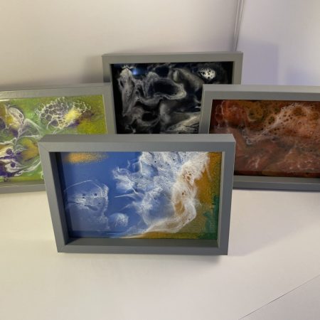 Framed Resin Art paintings. Set of Four