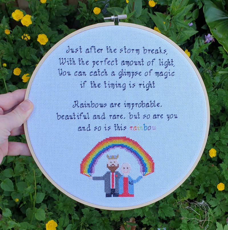 Custom Made To Order Personalised Cross Stitch Hoop Art