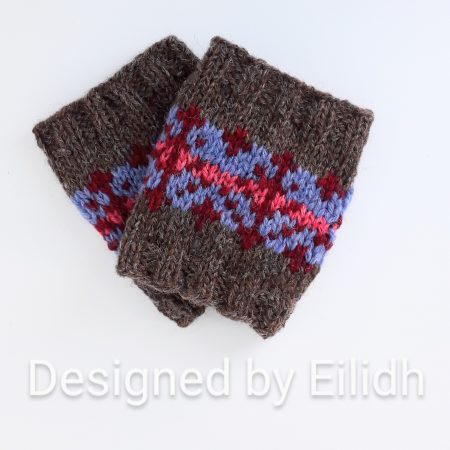 Hand Knitted Colourful Fair Isle Wrist Warmers
