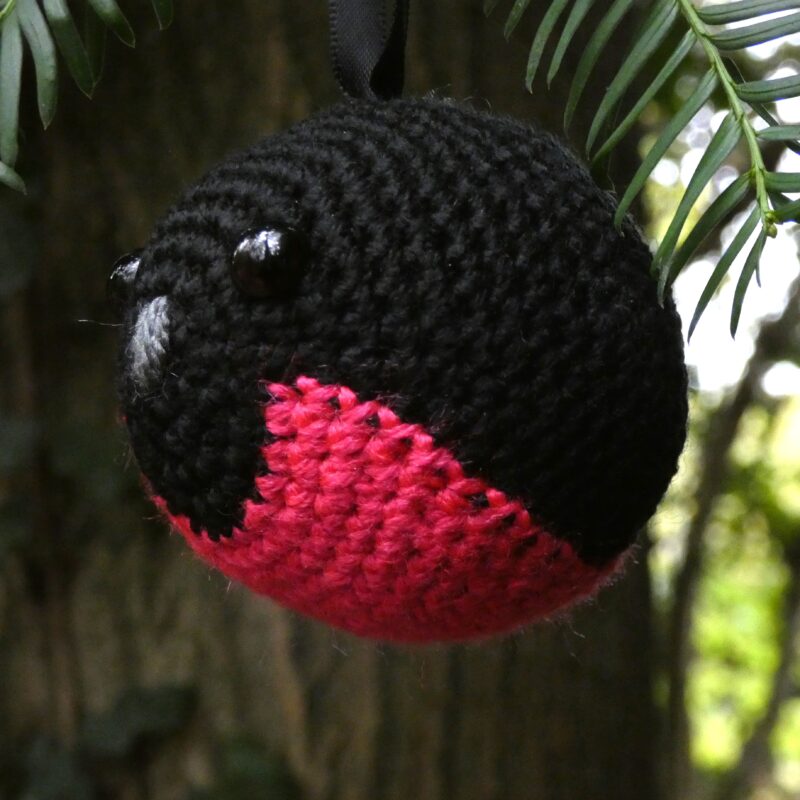 Australian Pink Robin crocheted tree decoration - ready to ship