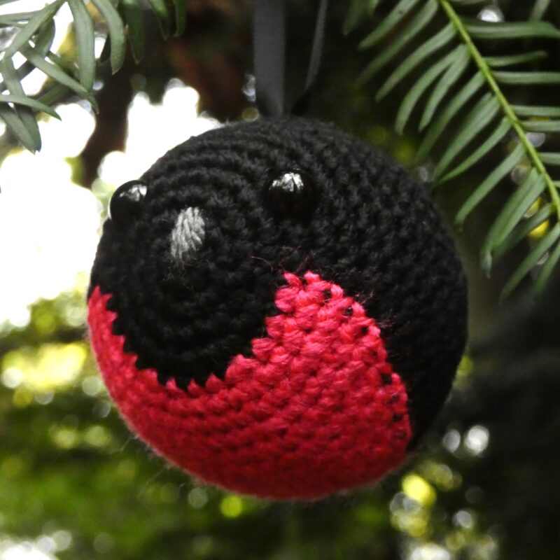 Australian Pink Robin crocheted tree decoration - ready to ship