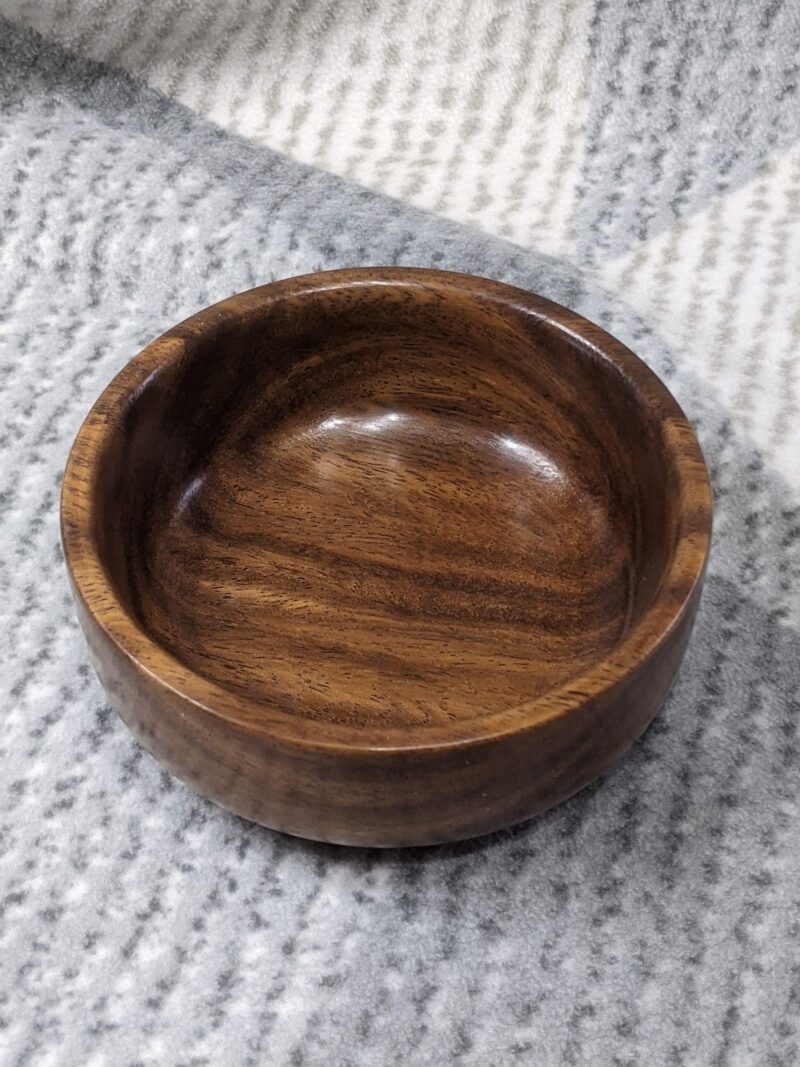 A hand turned wooden bowl made from Tanga Tanga wood