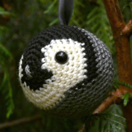 Penguin crocheted tree decoration - ready to ship