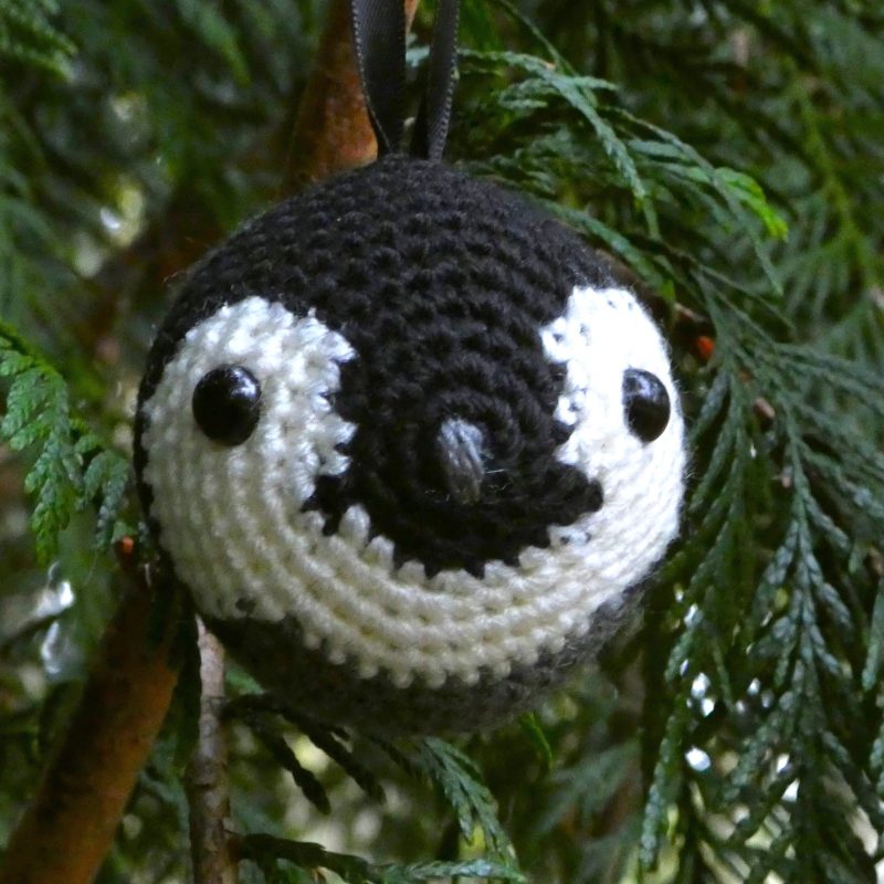 Penguin crocheted tree decoration - ready to ship