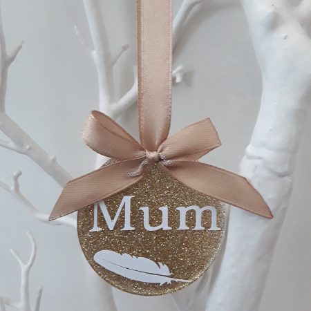 Glitter Memory Bauble, Remembrance Bauble Tree Decoration, Hanging Tree Decoration