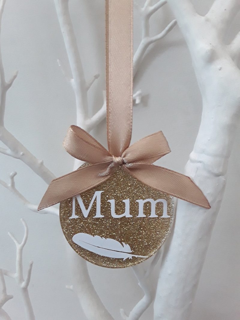 Glitter Memory Bauble, Remembrance Bauble Tree Decoration, Hanging Tree Decoration