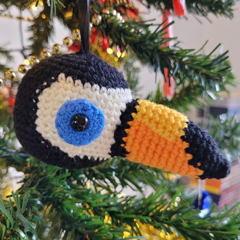 Toucan crocheted tree decoration - ready to ship
