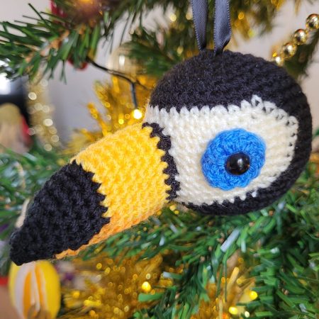 Toucan crocheted tree decoration - ready to ship