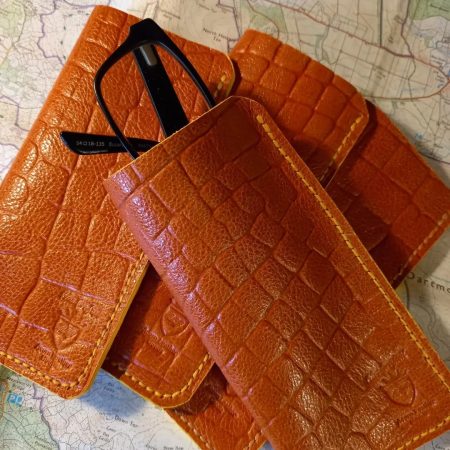 Glasses case, Handcrafted in Burnt orange Leather