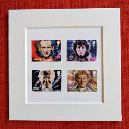 Original Postage Stamp Art Collage Picture - Doctor Who Vintage Used Stamps - Unframed