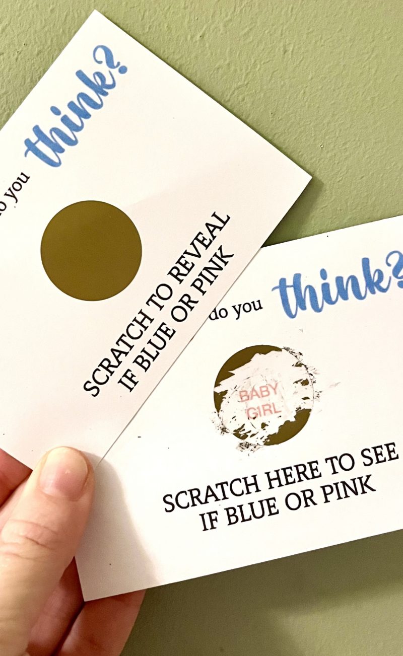 Gender Reveal Scratch Card