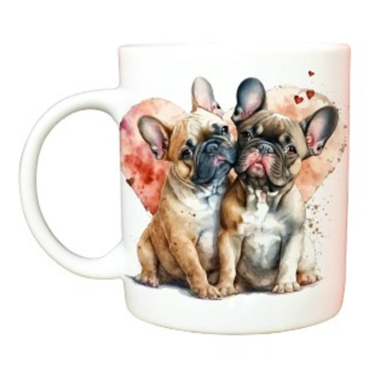 Valentines French Bulldog Mug in choice of 3 styles