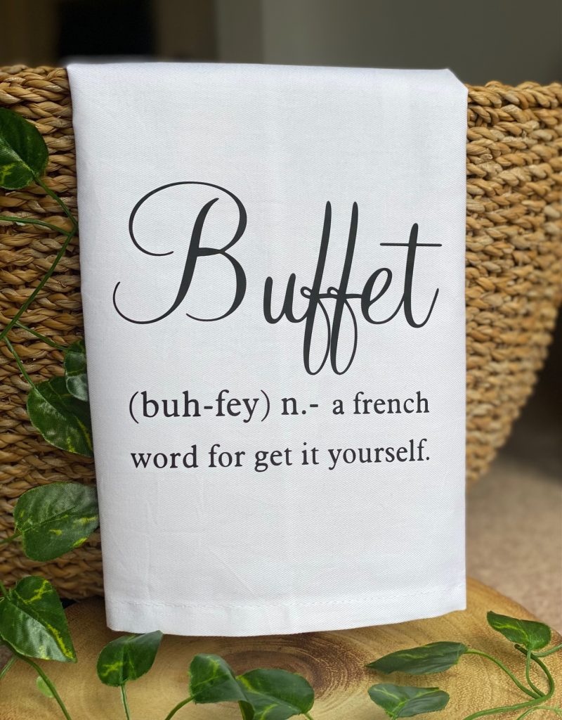 Personalised Tea Towel Easter/Spring - White Cotton