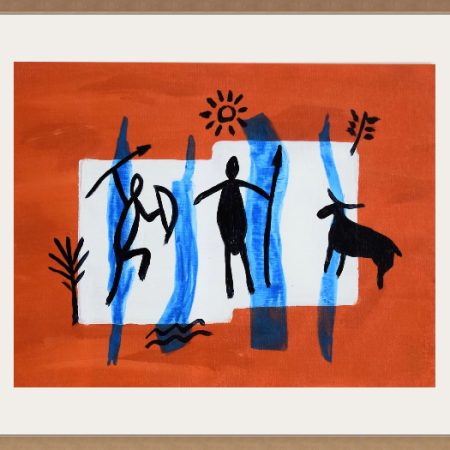 Primitive Man | Original Acrylic Abstract Painting Framed