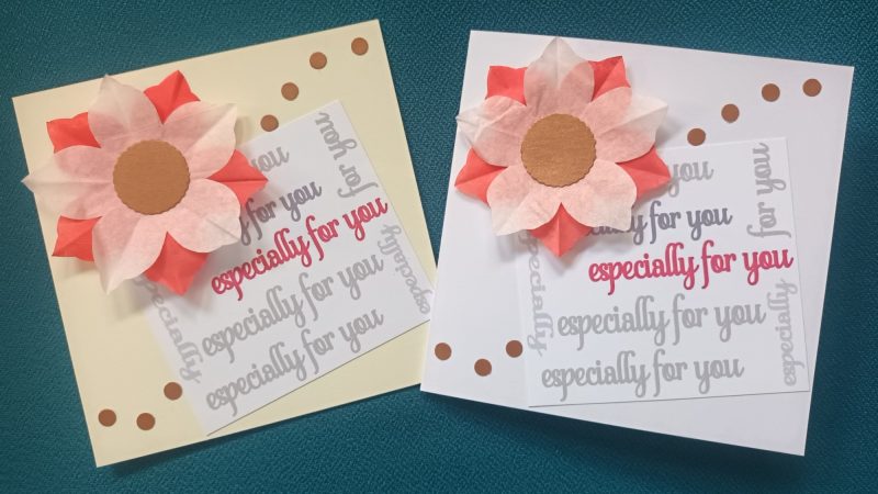 Especially for You Card - Tissue Flower - Handmade and Customized