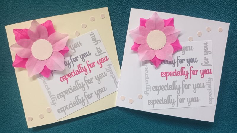 Especially for You Card - Tissue Flower - Handmade and Customized