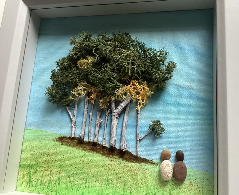 The Nearly Home Trees | 3D Pebble Art Framed