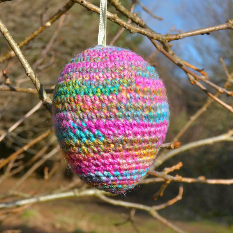 Egg crocheted tree decoration - ready to ship