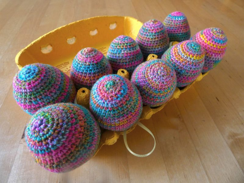 Egg crocheted tree decoration - ready to ship