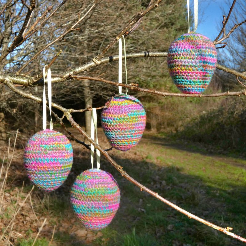 Egg crocheted tree decoration - ready to ship