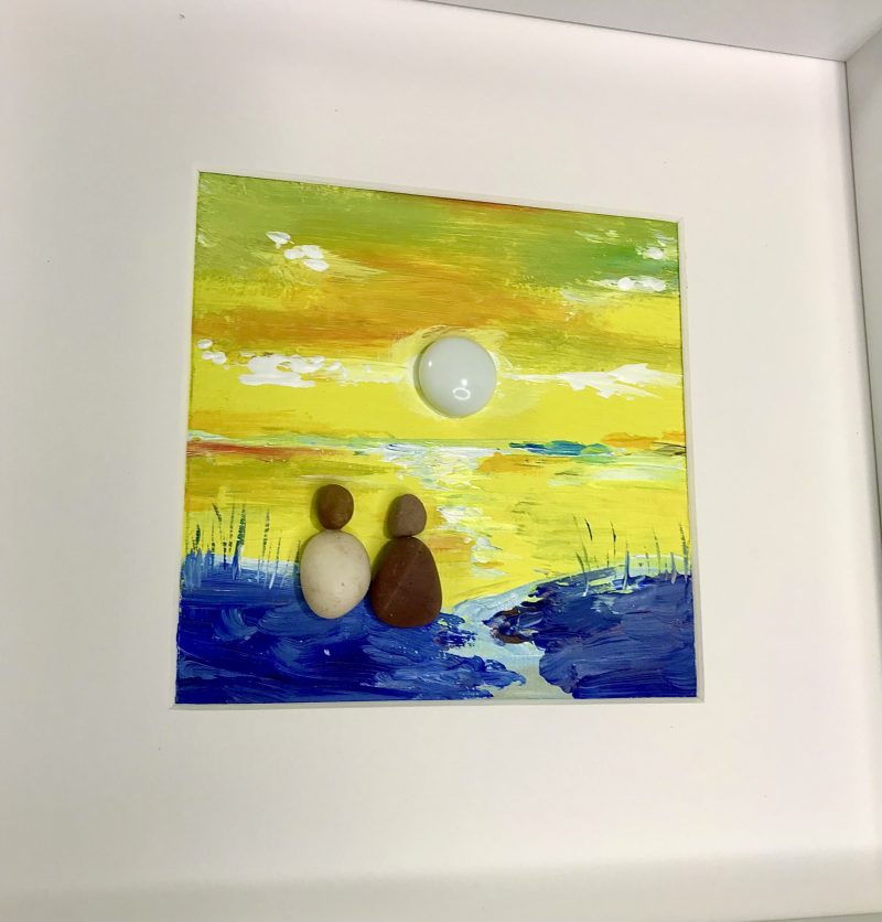 White Hot Sun | 3D Pebble Art Framed