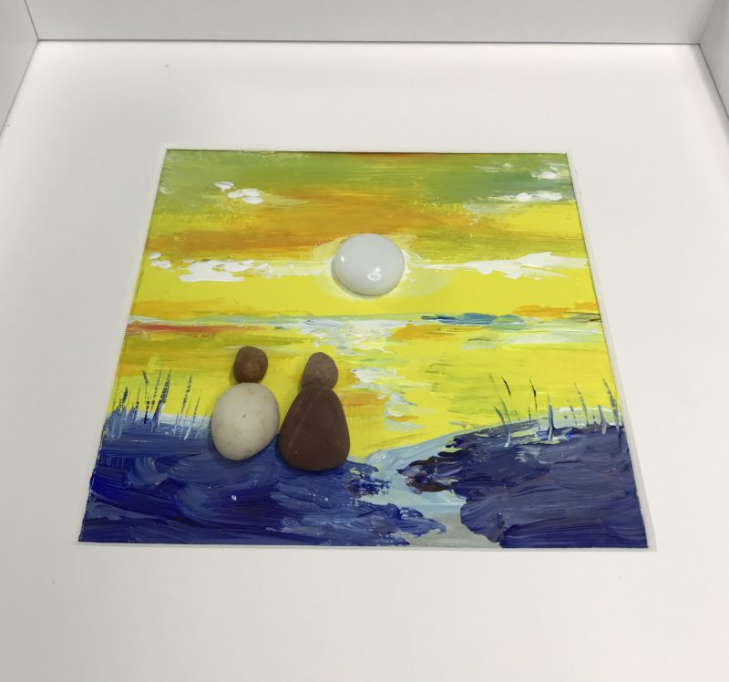 White Hot Sun | 3D Pebble Art Framed