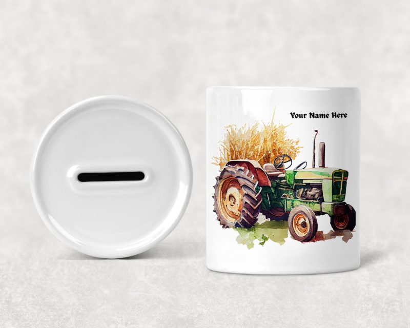 Personalised Vintage Tractor Money Box