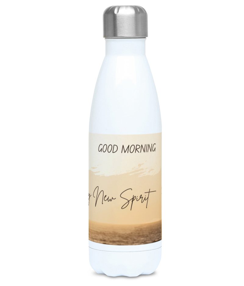 New Day New Spirit Print Stainless Steel Water Bottle – 500ml Hot/Cold – Unique Gift