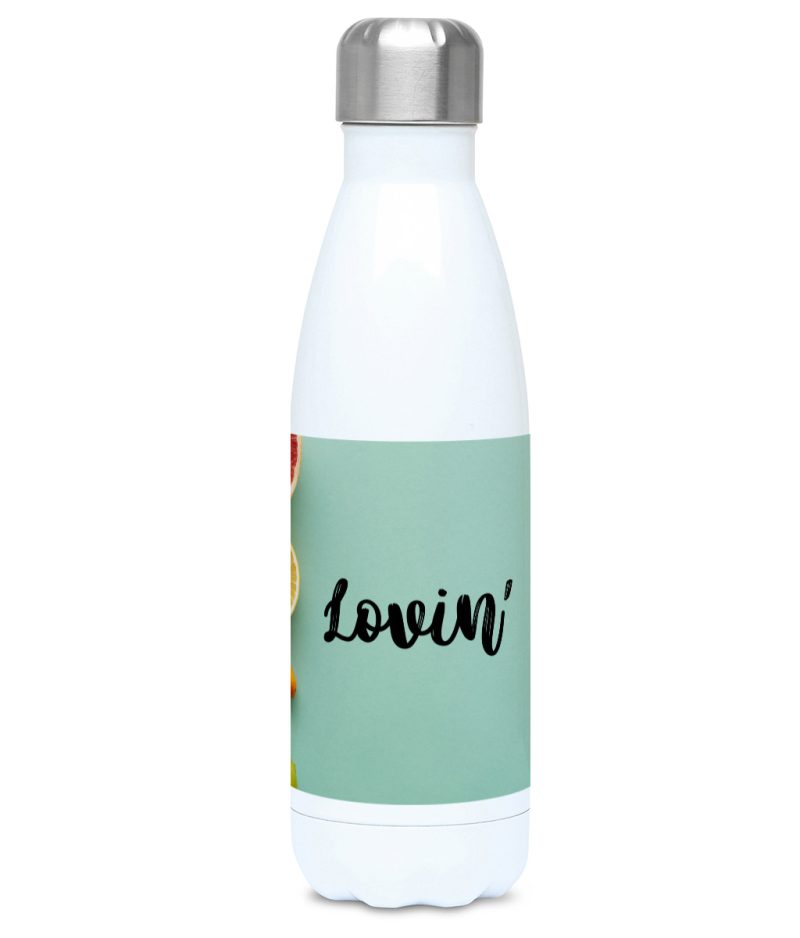 Lovin' Life Print Stainless Steel Water Bottle - 500ml Hot/Cold - Unique Gift