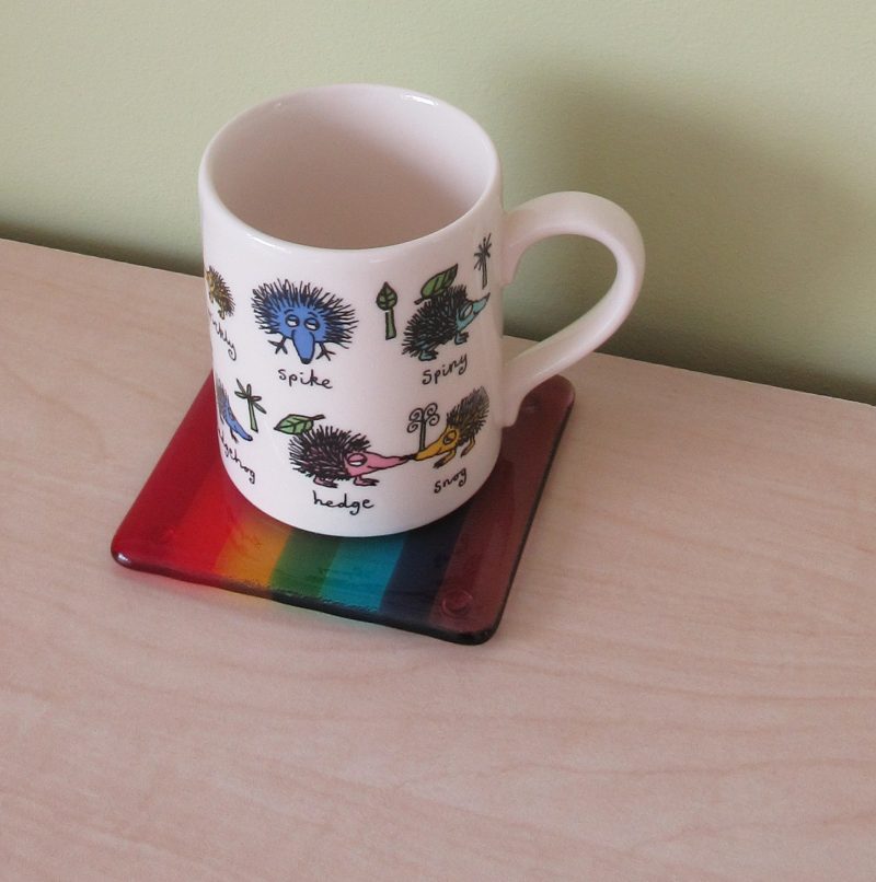 Handmade Fused Glass Rainbow Coaster