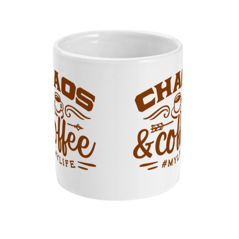 Chaos & Coffee Mug - 11oz White Ceramic Mug - Unique Gift