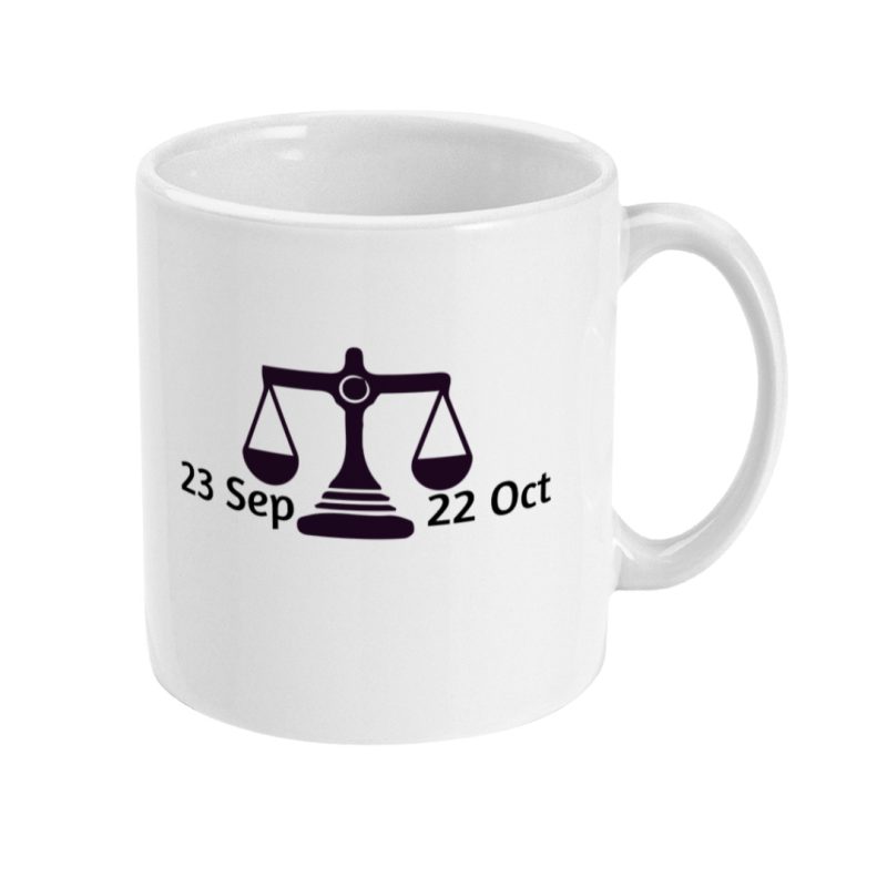Unique Libra Mug - 23rd Sep To 22nd Oct Birthdays - 11oz White Ceramic Tea/Coffee Mug