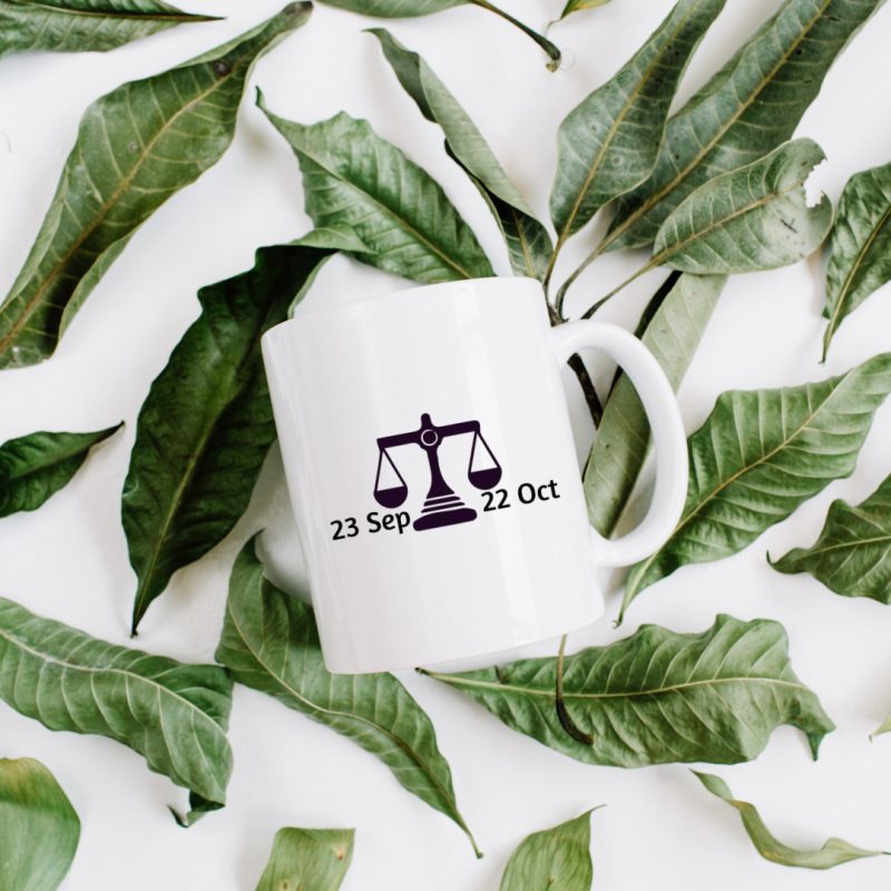 Unique Libra Mug - 23rd Sep To 22nd Oct Birthdays - 11oz White Ceramic Tea/Coffee Mug