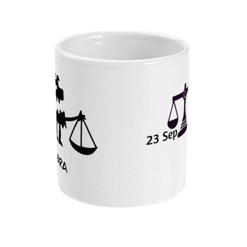 Unique Libra Mug - 23rd Sep To 22nd Oct Birthdays - 11oz White Ceramic Tea/Coffee Mug