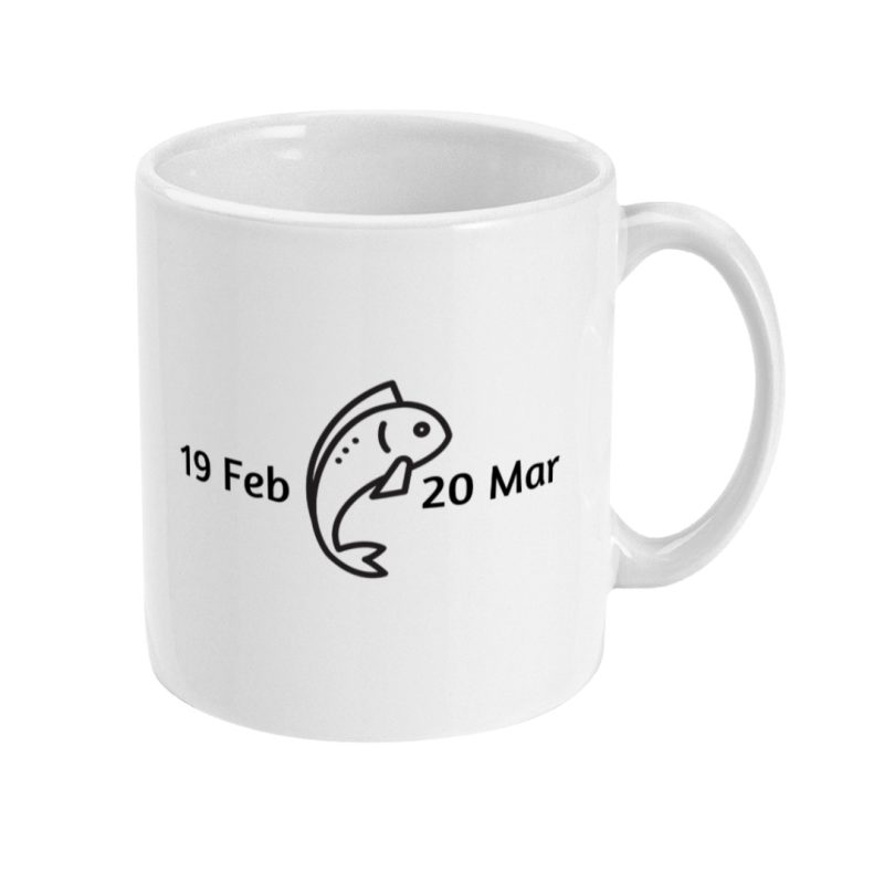 Unique Pisces Mug - 19th Feb To 20th Mar Birthdays - 11oz White Ceramic Tea/Coffee Mug