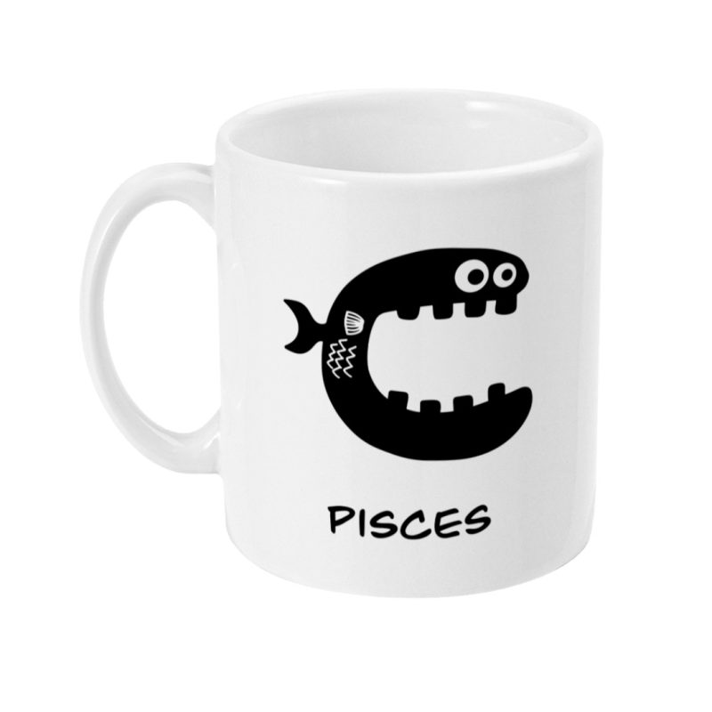 Unique Pisces Mug - 19th Feb To 20th Mar Birthdays - 11oz White Ceramic Tea/Coffee Mug