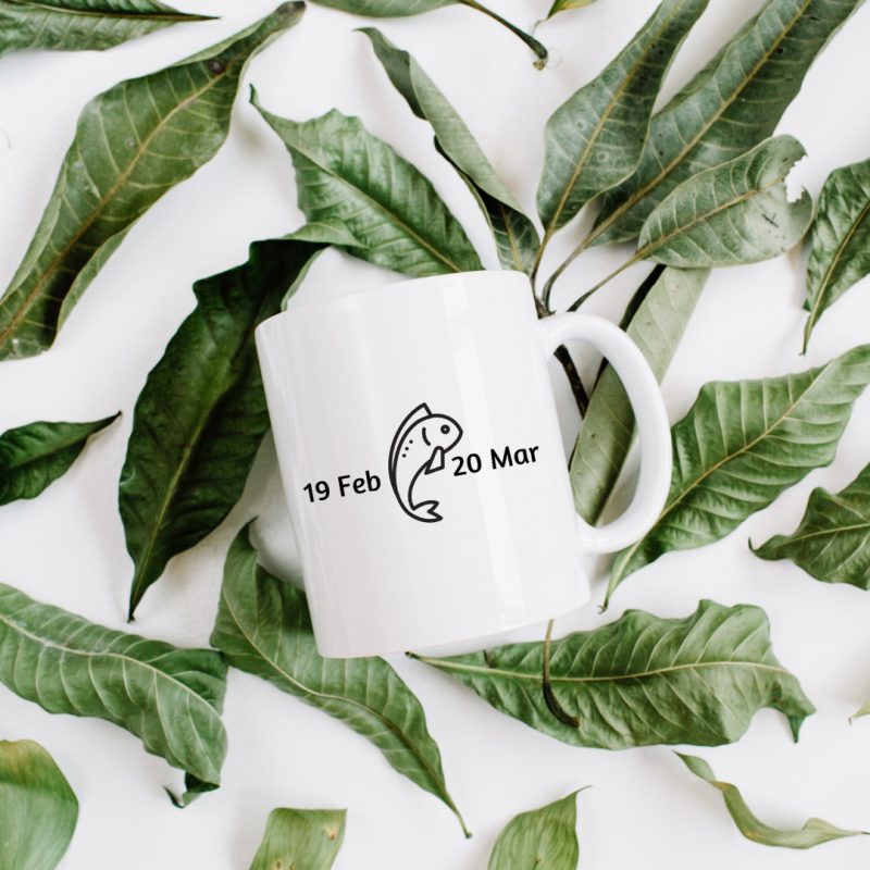 Unique Pisces Mug - 19th Feb To 20th Mar Birthdays - 11oz White Ceramic Tea/Coffee Mug