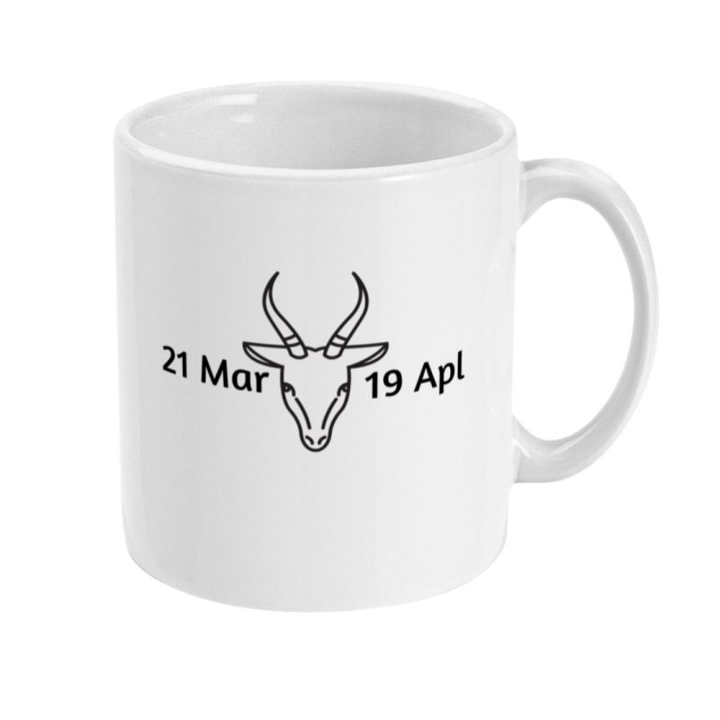 Unique Aries Mug - 21 Mar To 19th Apl Birthdays - 11oz White Ceramic Tea/Coffee Mug