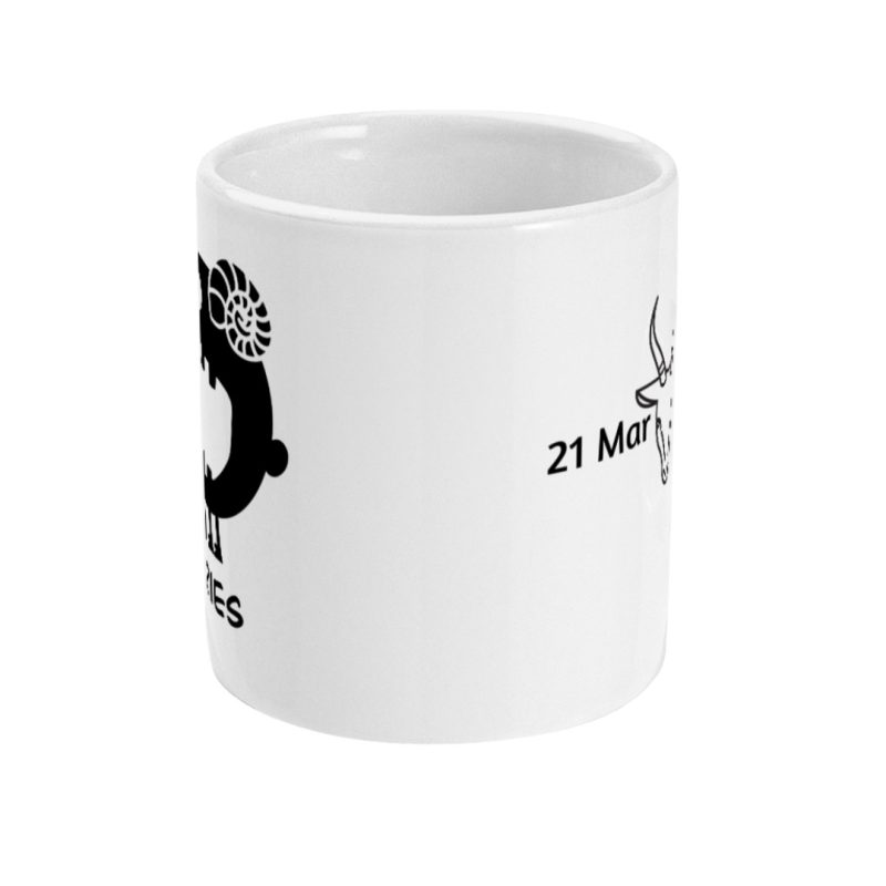 Unique Aries Mug - 21 Mar To 19th Apl Birthdays - 11oz White Ceramic Tea/Coffee Mug