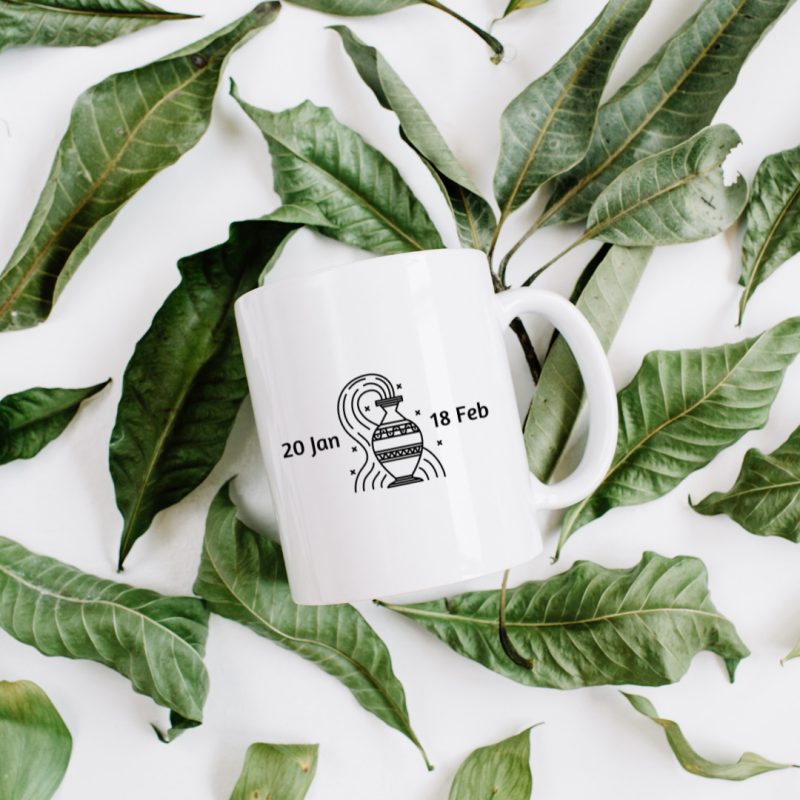 Unique Aquarius Mug - 20th Jan To 18th Feb Birthdays - 11oz Ceramic Tea/Coffee Mug